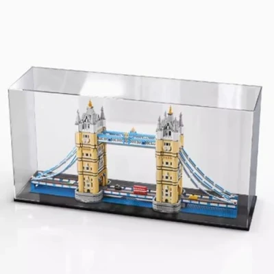 Afbeelding van Acryl vitrine voor Lego London Bridge 10214, transparant, stofdicht vitrinekast 10214 bouwpakket, model niet inbegrepen, 107 x 30 50 cm
