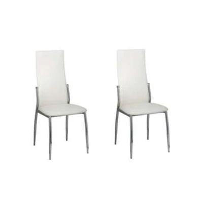 Afbeelding van Eetkamerstoelen 2 st kunstleer wit