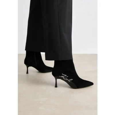 Afbeelding van KARL Lagerfeld Sienna Signia BOOT Korte laarzen, Dames, Maat: 41, Black Veloursleer