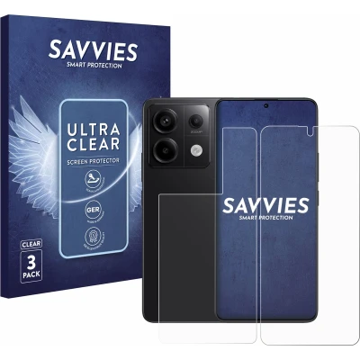 Afbeelding van Savvies Screenprotector voor Xiaomi Redmi Note 13 Pro 5G (Voor+Achter) Folie Beschermfolie transparant (6 Stuks)
