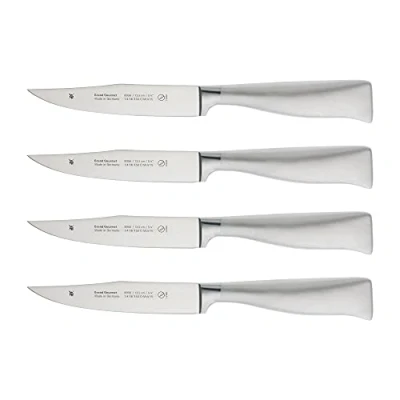 Afbeelding van WMF Grand Gourmet steakmessenset, 4 delig, Made in Germany, messen gesmeden, Performance Cut, speciaal messenstaal, houten box, lemmet 13,5 cm