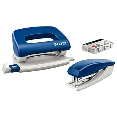 Afbeelding van Leitz nietmachine en perforator set Funktazia Blauw