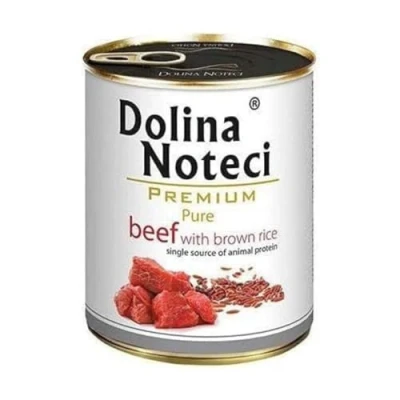 Afbeelding van Dolina Noteci Premium Pure rundvlees rijk met bruine rijst nat hondenvoer 400g