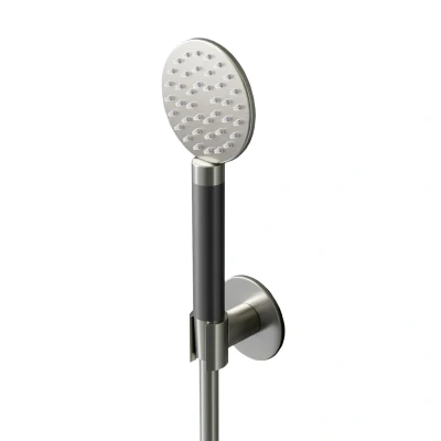 Afbeelding van HotBath Cobber M444 ronde handdouche met wandsteun en doucheslang 150cm Verouderd ijzer