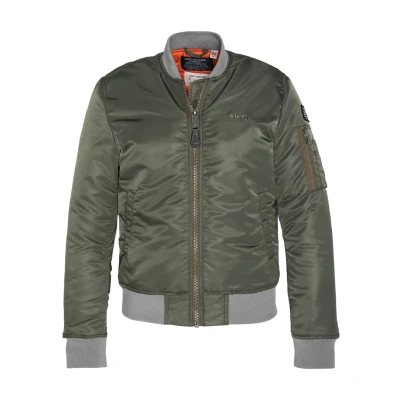 Afbeelding van Schott ÉCORESPONSABLE Bomberjacks, Dames, Maat: XS, Sage kaki