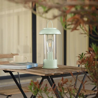 Afbeelding van Lindby Terraslampen met touchdimmer 1licht Glas, ijzer H: 36.4 cm E27 groen, helder Inclusief lichtbron