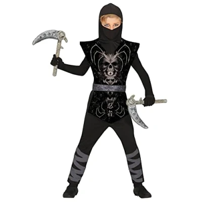 Afbeelding van FIESTAS GUIRCA Ninja kostuum voor kinderen, 5 6 jaar, zwart
