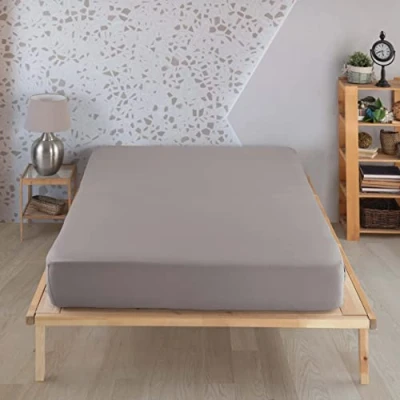Afbeelding van Vency Premium jersey hoeslaken 140 x 200 cm, grijs, 100% katoen, laken tot 35 cm matrashoogte grijs