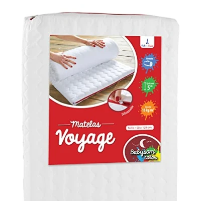 Afbeelding van Babysom Opgerold Baby Reismatras 60x120 cm 5 dik Microvezel tijk Afritsbare Oeko Tex® EU product