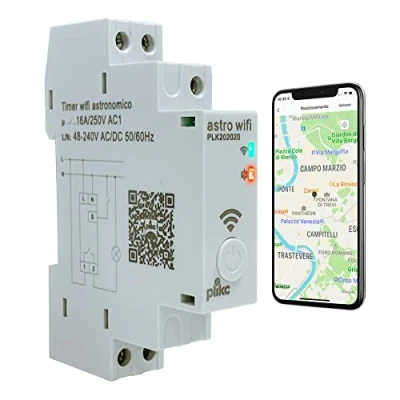 Afbeelding van Astronomische tijdschakelaar dagelijks/wekelijks multifunctionele Wifi 48 230Vac Plikc Aastro
