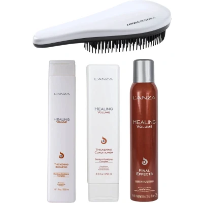 Afbeelding van L&#039;Anza Healing Volume Thickening Shampoo, Conditioner &amp; Final Effects Haarspray Voordeelset