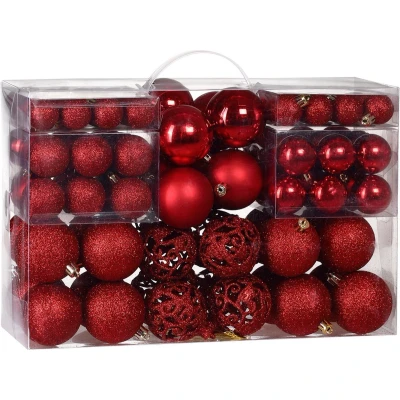 Afbeelding van Deuba Kerstballen 100 Stuks Mat Glanzend Ø 3 6 cm Rood