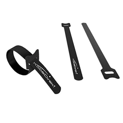 Afbeelding van KabelDirekt klittenband kabelbinders hersluitbaar 1,4 cm x 20 (met lus, herbruikbaar, 16 stuks, zwart)