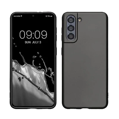 Afbeelding van kwmobile telefoonhoesje compatibel met Samsung Galaxy S21 hoesje Zachte case voor smartphone Back cover in metallic grijs