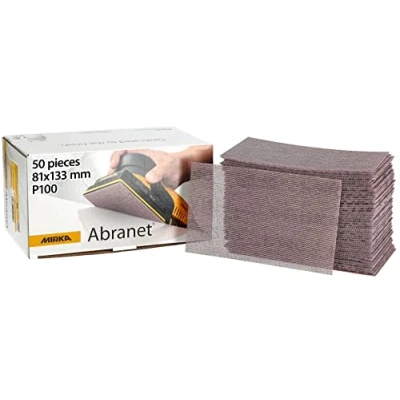 Afbeelding van Mirka Abranet net schuurstroken 81x133 mm klittenband / korrel P100 50 st voor het schuren van hout, plamuur, lak, kunststof 5417805010