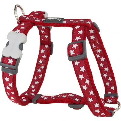 Afbeelding van Rode Dingo Desinger hond witte sterren, Harnas, S, Rood