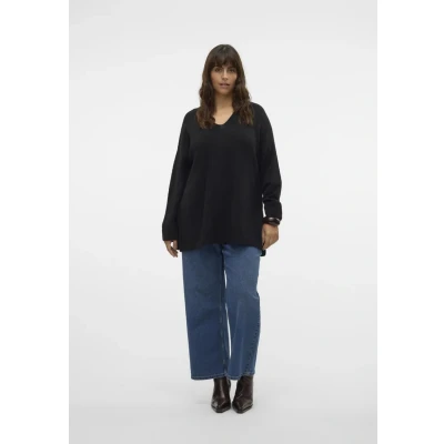 Afbeelding van Vero Moda Curve Vmcfiluca Trui, Dames, Maat: 48/50, Black