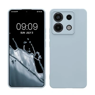 Afbeelding van kwmobile telefoonhoesje geschikt voor Xiaomi Redmi Note 13 Pro 5G / Poco X6 Hoesje smartphone Precisie camera uitsnede In mat lichtblauw
