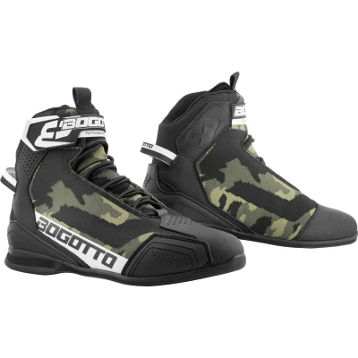 Afbeelding van Bogotto Tokyo Camo geperforeerde motorschoenen, groen bruin, afmeting 42 voor vrouw