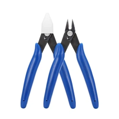 Afbeelding van Lolileo 2 stuks draadsnijders, precisie elektrische kabelsnijders, draadspoelsnijders, zijsnijders voor snijden, diagonale snijtangen sieraden, doe het zelf thuis, snijtang zijkniptang,