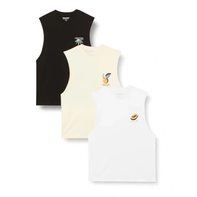 Afbeelding van Jack &amp; Jones Jortampa Mouwloze Tee Ss Cn 3Pk Mp, beige, L