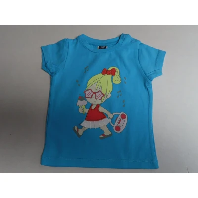 Afbeelding van T shirt Korte mouw Meisjes Blauw Meisje 12 maand 80