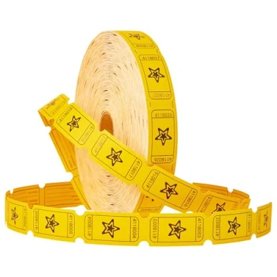 Afbeelding van KreativeKraft Bingo Loterij Tickets Roll, Roll 2000 Ticket Count Easy Tear Event Prize (Gele loterij)