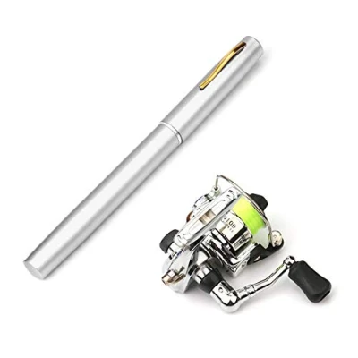 Afbeelding van Lixada 1 m / 1,4 tas opvouwbare hengel molen combo mini pen kit telescoop spinmolen