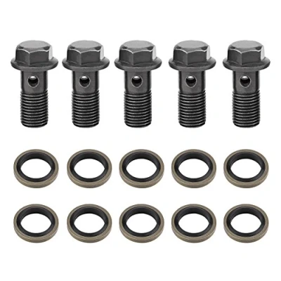 Afbeelding van EBTOOLS 5 stuks motorfiets Banjo bouten en sluitringen voor de remklauw M10x1.25/M10 x 1,0 mm M10x1.25mm Standaard
