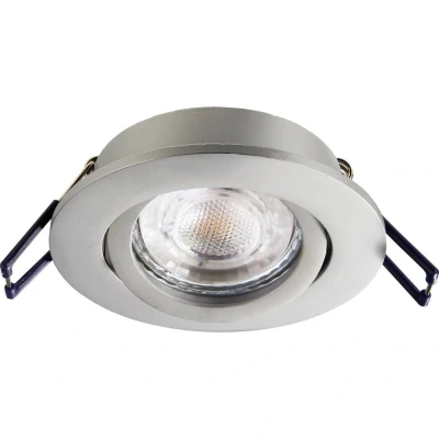 Afbeelding van Deko Light Samsola plafond inbouwlamp, aluminiumkleurig, Ø 8 cm, metaal