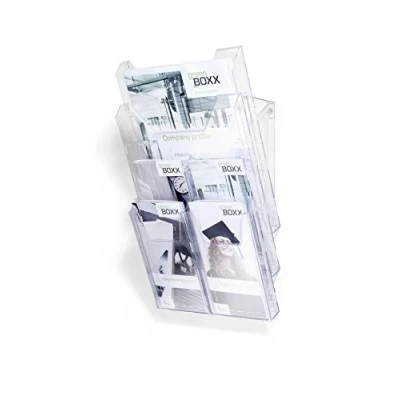 Afbeelding van Durable 861319 Brochurehouder Combiboxx Pro, voor DIN A4 en 1/3 formaat, tafel wandtoepassingen, transparant