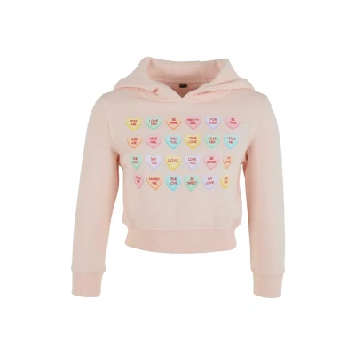 Afbeelding van Mister Tee Kids Sweet Heart Candy Cropped Hoody, jongens en meisjes capuchontrui, verkrijgbaar in vele verschillende kleuren, maten 110/116 tot 158/164, roze, 158