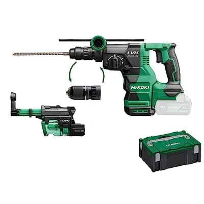 Afbeelding van HIKOKI DH1826DCW3Z 18V accu combihamer SDS Plus snelwisselboorhouder stofafzuigunit in HSCII koffer (zonder en lader)