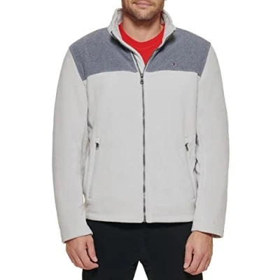 Afbeelding van Tommy Hilfiger Klassieke Polar fleecejack met ritssluiting voor heren, Lichtgrijs/ijs, 3XL