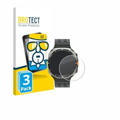 Afbeelding van BROTECT Tempered Glass Screen Protector voor Samsung Galaxy Watch Ultra (47 mm) (3 Stuks) 9H Gehard Glas Scherm Beschermer