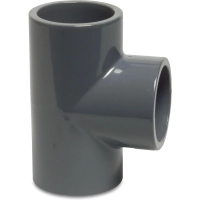 Afbeelding van T stuk PVC 90gr 63 mm 16 bar (3x lijmmof) KIWA
