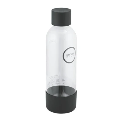 Afbeelding van GROHE Blue Fizz waterfles (inhoud: 850ml, niet vaatwasmachinebestendig, bajonetsluiting, compatibel bruiswater), zwart, 41250K00