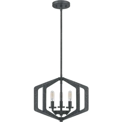 Afbeelding van Quoizel LED Pendelarmatuur Vanguard 3X E14 Max 40W Dimbaar Old Black