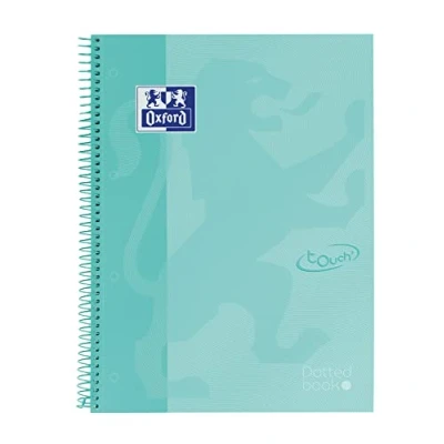 Afbeelding van Oxford, Notitieboek A4+, gestippeld, Bullet Journal, extra stevige omslag, 80 vellen, microgeperforeerd, Europeanbook dotbook touch, kleur Ice Mint pastel