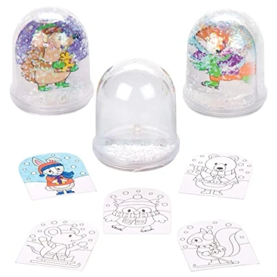 Afbeelding van Baker Ross AV449 Sneeuwballen om te schilderen, decoreren en personaliseren, creatieve kersthandwerk voor kinderen, 4 stuks, gesorteerd