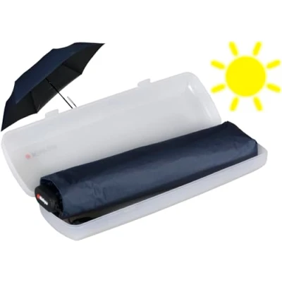 Afbeelding van Knirps Zakparaplu US.050 Ultra Light Slim Manual met uv en hittebescherming in etui navy zwart