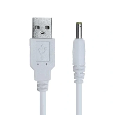 Afbeelding van OcioDual USB oplaadkabel DC compatibel met PSP 1000 2000 3000, luidsprekers, beveiligingscamera&#039;s, universele oplader, 5 V, 2 A, 2.0, wit, 1,2 m