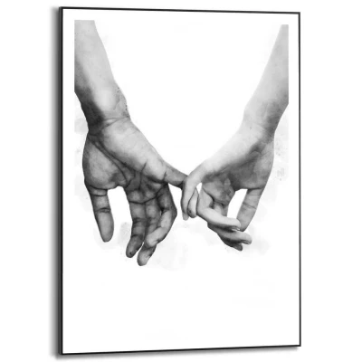 Afbeelding van Schilderij Liefde 70x50 cm Zwart Wit Hout
