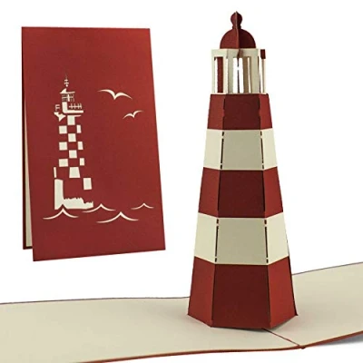 Afbeelding van Kaart als cadeaubon of souvenir, een geschenk van de Noord Oostzee, pop upkaart, rood, B07