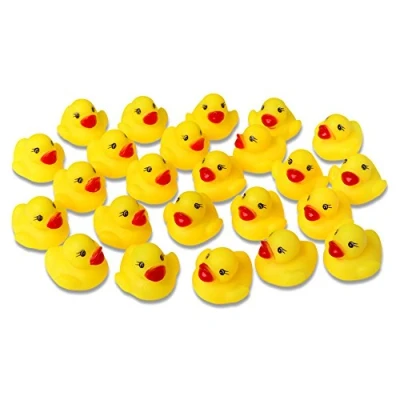 Afbeelding van Schramm® 24 pack badeeend piepende eend geel ca. 3,5 cm badeendjes