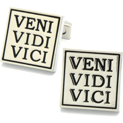 Afbeelding van Manchetknopen Veni Vidi Vici Ik Zag Kwam Overwon
