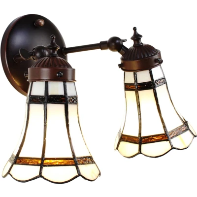 Afbeelding van Clayre &amp; Eef Witte Wandlamp Tiffany 30*23*23 cm E14/max 2*25W 5LL 6212