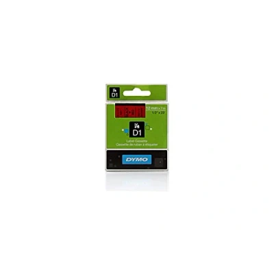 Afbeelding van Dymo 45017 / S0720570 standaard D1 band 12 mm zwart op rood voor Labelmanager 160
