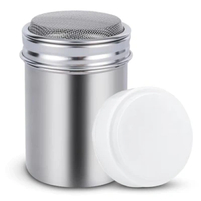 Afbeelding van Peper en Zoutstrooier, Poeder Shaker met Fijn Mesh Afneembare Stofbestendige Deksel Roestvrij Staal Kruidenpotjes voor Cacao Koffie Spice Barbecue, 2.2 * 3.1in(S)