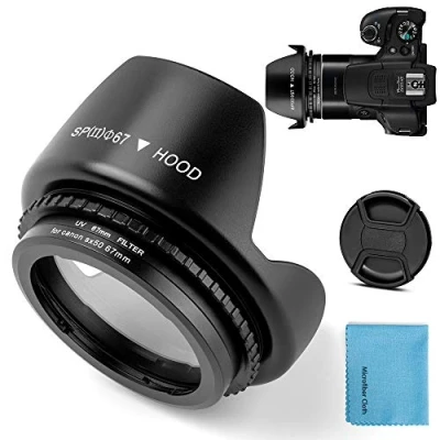 Afbeelding van 67mm Metalen filter adapter Ring voor Canon PowerShot SX30 IS/SX40 HS/SX50 HS SX70HS Digitale Camera vervanging FA DC67A Tulp Bloem Lens Hood uv